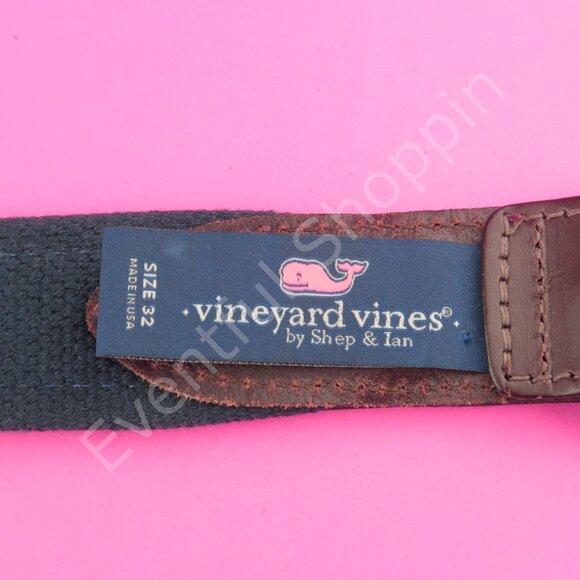 Vineyard Vines Canvas Club Surcingle Whimsical Boat Pattern Belt in Blue… - Picture 7 of 7